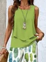 Women Ombre Two-Piece Set Daily Sleeveless Casual Summer Top With Pants Matching Set