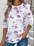 Women Floral Long Sleeve Tee T-shirt Crew Neck Casual Spring/Fall Top