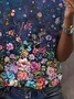 Women Floral Short Sleeve Tee T-shirt Crew Neck Printing Casual Summer Graphic Tee Top