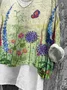 Women Floral Long Sleeve Blouse Spring/Fall Printing V Neck Daily Casual Top