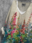 Women Floral Long Sleeve Blouse Spring/Fall Printing V Neck Daily Casual Top