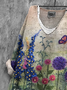 Women Floral Long Sleeve Blouse Spring/Fall Printing V Neck Daily Casual Top