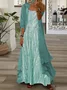 Women Abstract Printing Two-Piece Set Daily Three Quarter Sleeve Casual Spring/Fall Dress With Coat Matching Set
