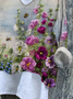 Women Floral Long Sleeve Blouse Spring/Fall Printing V Neck Daily Casual Top