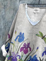 Women Floral Long Sleeve Blouse Spring/Fall Printing V Neck Daily Casual Top