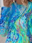 Women Abstract Long Sleeve Tee T-shirt Crew Neck Printing Casual Spring/Fall Graphic Tee Top