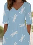 Women Dragonfly V Neck Half Sleeve Casual Summer Jumpsuit