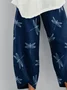 Women Dragonfly Capris Pant Casual Summer Trousers