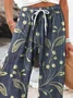 Women Floral Long Pant Casual Spring/Fall Trousers