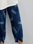 Women Dragonfly Capris Pant Casual Summer Trousers