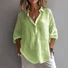 Women Plain Long Sleeve Shirt Spring/Fall Shirt Collar Daily Casual Top