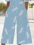 Women Dragonfly V Neck Half Sleeve Casual Summer Jumpsuit
