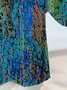 Women Abstract Short Sleeve Shirt Summer Printing V Neck Daily Casual Top