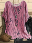 Women Plants Three Quarter Sleeve Tee T-shirt Crew Neck Vintage Spring/Fall Top