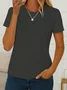 Women Plain Short Sleeve Tee T-shirt Crew Neck Printing Casual Summer Top