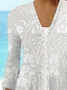 Women Floral Spring/Fall Cover-up Casual Printing Lightweight Cardigan