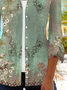 Women Floral Spring/Fall Cover-up Casual Printing Lightweight Cardigan