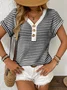 Casual Printing Regular Fit V Neck Knit Top