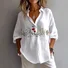 Women Plain Long Sleeve Shirt Spring/Fall Shirt Collar Daily Casual Top