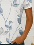 Women Floral Short Sleeve Tee T-shirt Crew Neck Printing Casual Summer Graphic Tee Top