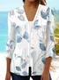 Women Floral Spring/Fall Cover-up Casual Printing Lightweight Cardigan