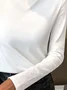 Women Plain Long Sleeve Blouse Spring/Fall Printing Daily Casual Top