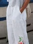 Women Floral Long Pant Casual Spring/Fall Trousers