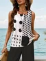 Women Polka Dots Printing Two-Piece Set Daily Sleeveless Casual Summer Top With Pants Matching Set