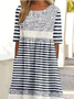 Women's Half Sleeve Summer Striped Dress Crew Neck Daily Going Out Vintage Maxi Shirt Dress A-Line Dress
