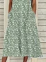 Women Floral Sleeveless Summer Printing Dress Crew Neck Daily Casual Maxi Fit & Flare Dress H-Line Dress