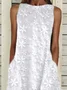 Women Floral Sleeveless Summer Printing Dress Crew Neck Daily Casual Maxi Fit & Flare Dress H-Line Dress
