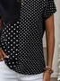 Women Polka Dots Short Sleeve Tee T-shirt Crew Neck Printing Casual Summer Graphic Tee Top