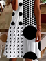 Women Polka Dots Short Sleeve Summer Printing Dress V Neck Daily Casual Midi Fit & Flare Dress A-Line Dress