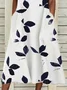 Women Floral Sleeveless Summer Printing Dress Crew Neck Daily Casual Maxi Fit & Flare Dress H-Line Dress