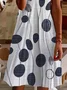 Women Floral Short Sleeve Summer Printing Dress V Neck Daily Casual Midi Fit & Flare Dress A-Line Dress