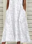 Women Floral Sleeveless Summer Printing Dress Crew Neck Daily Casual Maxi Fit & Flare Dress H-Line Dress