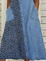Women Leopard Sleeveless Summer Printing Dress Crew Neck Daily Casual Maxi Fit & Flare Dress H-Line Dress