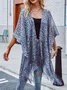 Women Leopard Summer Cover-up Vintage Lightweight Cardigan