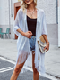 Women Plain Spring/Fall Cover-up Casual Lightweight Cardigan
