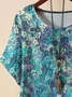 Women Floral Short Sleeve Tee T-shirt Crew Neck Printing Casual Summer Graphic Tee Top