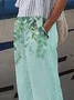 Women Floral Long Pant Casual Spring/Fall Trousers