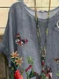 Women Floral Short Sleeve Tee T-shirt Crew Neck Printing Casual Summer Graphic Tee Top