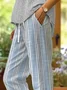 Women Striped Long Pant Casual Spring/Fall Trousers