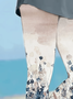 Women Floral Capris Elastic Waist Pants Casual Summer Trousers