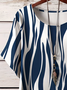 Women Abstract Stripes Short Sleeve Tee T-shirt Crew Neck Printing Casual Summer Graphic Tee Top
