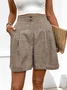 Women Plain Fifth Pants Straight Pants Casual Summer Shorts