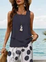 Women Polka Dots Printing Two-Piece Set Daily Sleeveless Casual Summer Top With Pants Matching Set