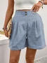 Women Plain Fifth Pants Straight Pants Casual Summer Shorts