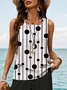 Women Polka Dots Printing Two-Piece Set Daily Sleeveless Casual Summer Top With Pants Matching Set