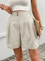 Women Plain Fifth Pants Straight Pants Casual Summer Shorts